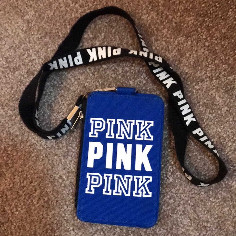 VS Pink lanyard and ID card holder